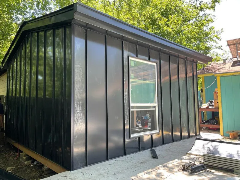 Black standing seam metal wall panels for Metal Roof Installation in Lakeland South